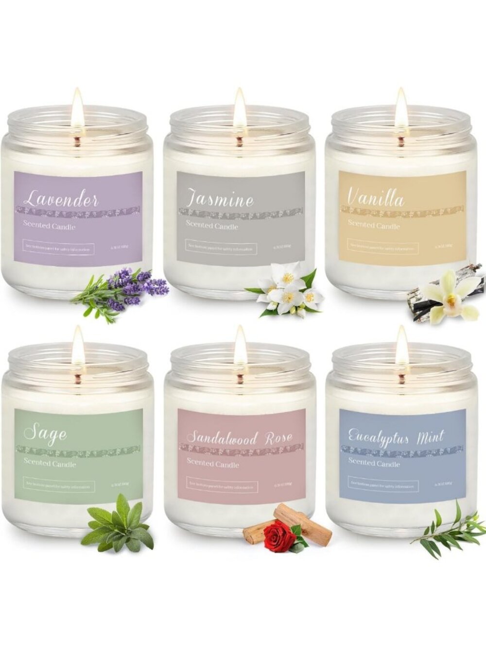 6-Pack Aromatherapy Scented Candles Gift Set for Home Décor & Relaxation